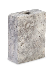 Epode Lysestage 8,5 cm, travertin silver fra Wabi Sabi Nordic