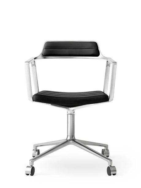 VIPP452 Swivel Chair m/hjul, sort læder fra Vipp - 1 - Jacobsen Plus