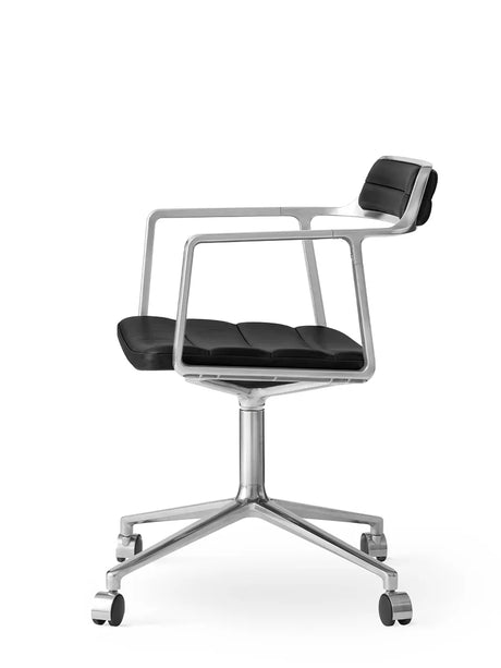VIPP452 Swivel Chair m/hjul, sort læder fra Vipp - 2 - Jacobsen Plus