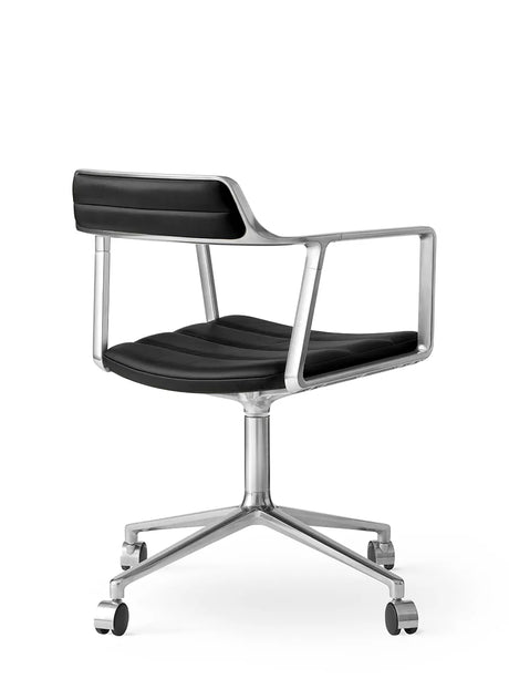 VIPP452 Swivel Chair m/hjul, sort læder fra Vipp - 3 - Jacobsen Plus