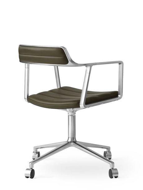 VIPP452 Swivel Chair m/hjul, bosco grøn læder fra Vipp - 5 - Jacobsen Plus