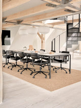 VIPP453 Swivel+ Chair m/sort stel & hjul, sort læder fra Vipp - 3 - Jacobsen Plus