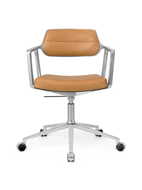 VIPP453 Swivel+ Chair m/hjul, sand læder fra Vipp - 1 - Jacobsen Plus