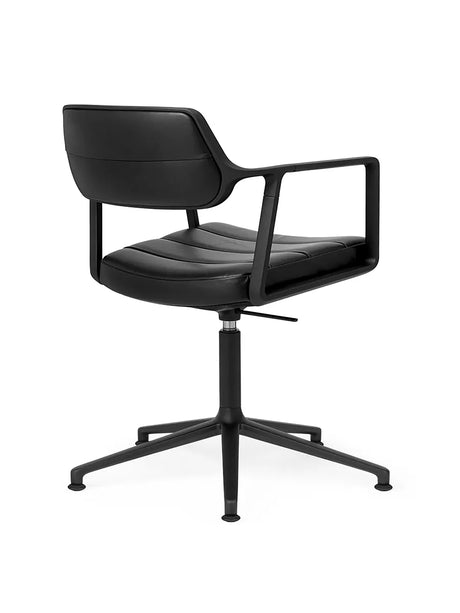 VIPP453 Swivel+ Chair m/sort stel, sort læder fra Vipp - 3 - Jacobsen Plus