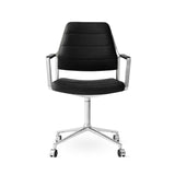 Vipp455 Swivel Chair m/hjul - Sort læder - Jacobsen Plus