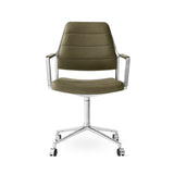 Vipp455 Swivel Chair m/hjul - Bosco grøn læder - Jacobsen Plus