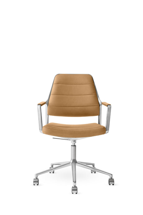 Vipp455+ Swivel Chair med hjul - Camel læder - Jacobsen Plus