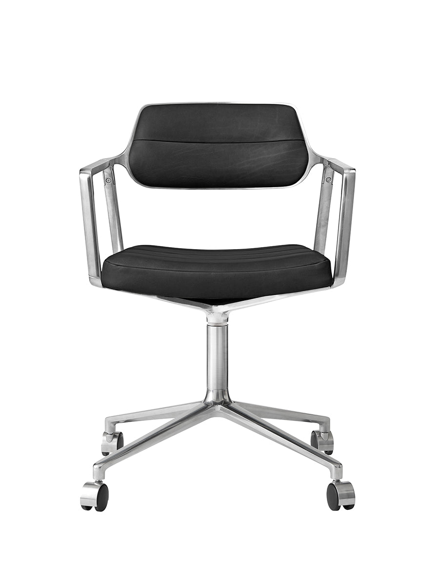 VIPP453 Swivel Chair m/hjul fra Vipp - Sort læder - Jacobsen Plus