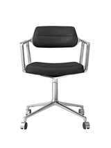 VIPP453 Swivel Chair m/hjul fra Vipp - Sort læder - Jacobsen Plus