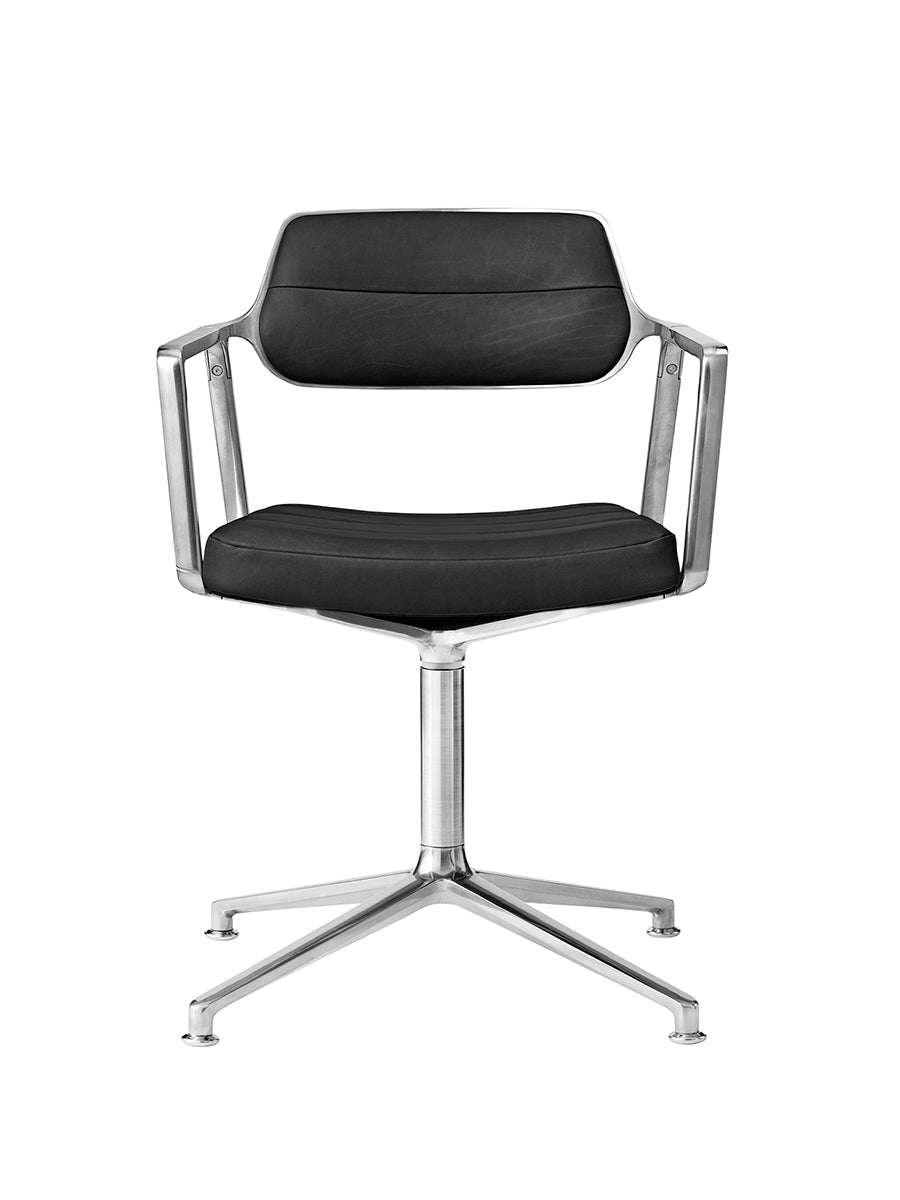 VIPP453 Swivel Chair fra Vipp - Sort læder - Jacobsen Plus