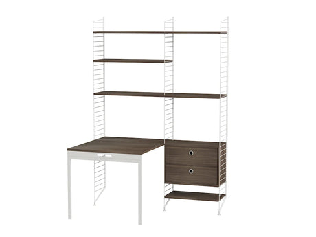 Kontor, bundle E fra String - Hvid - valnød - Jacobsen Plus