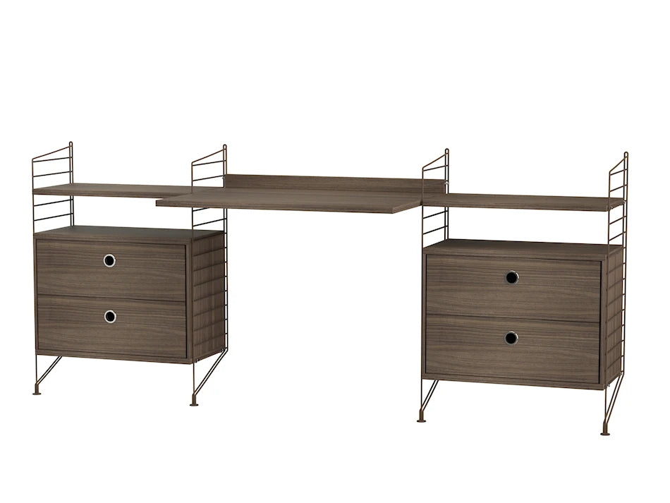 Kontor, bundle C fra String - Brun - valnød - Jacobsen Plus