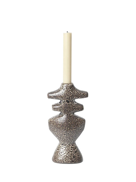 Yara Candle Holder Large, brown spot fra Ferm Living - 1 - Jacobsen Plus